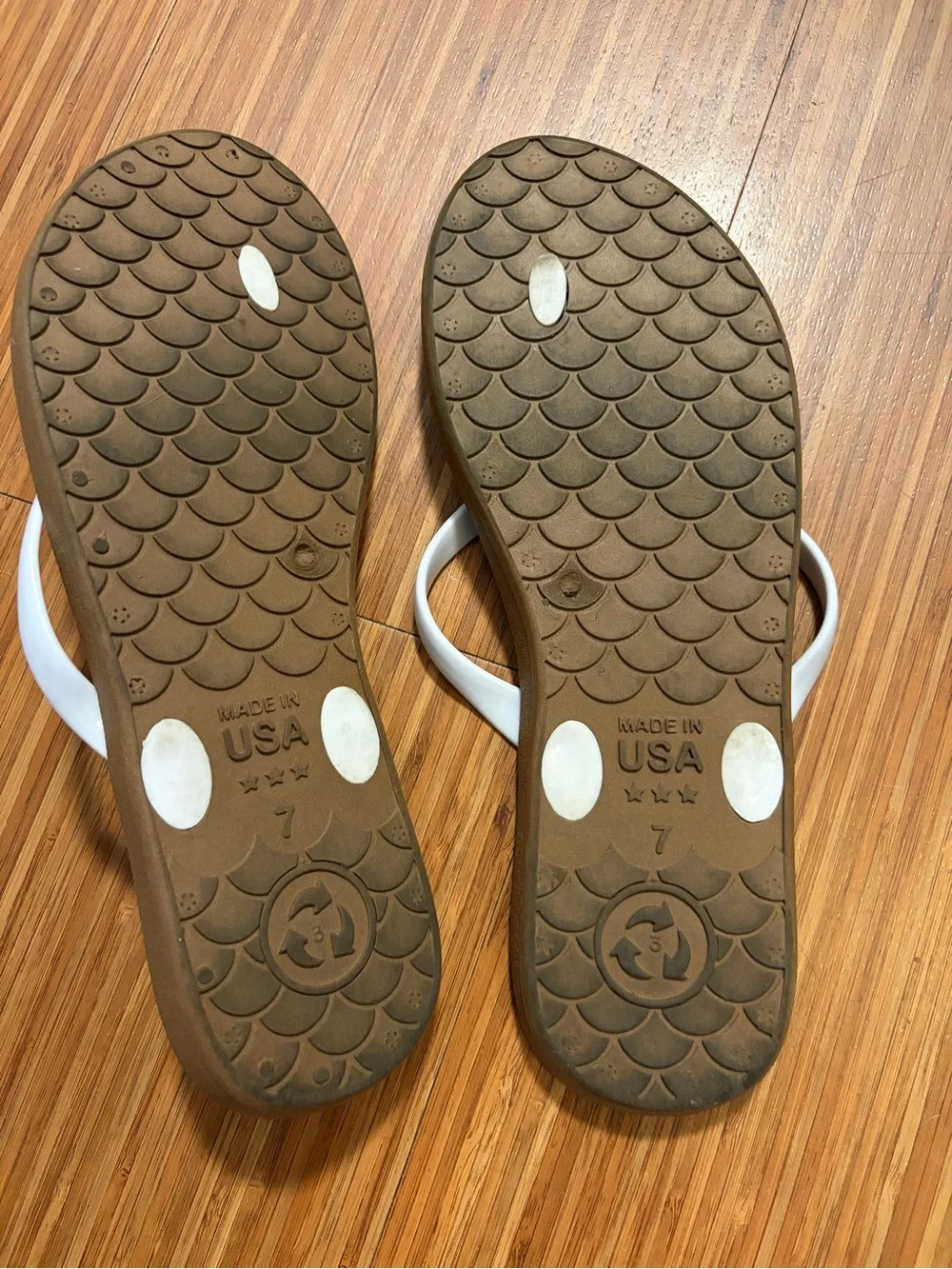 Okabashi Women’s Brown Sandals with White Straps